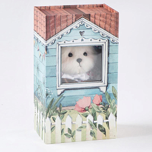Медведь Lina TeddyTales, в синем дождевике, молочный, брелок, XS, 15 см